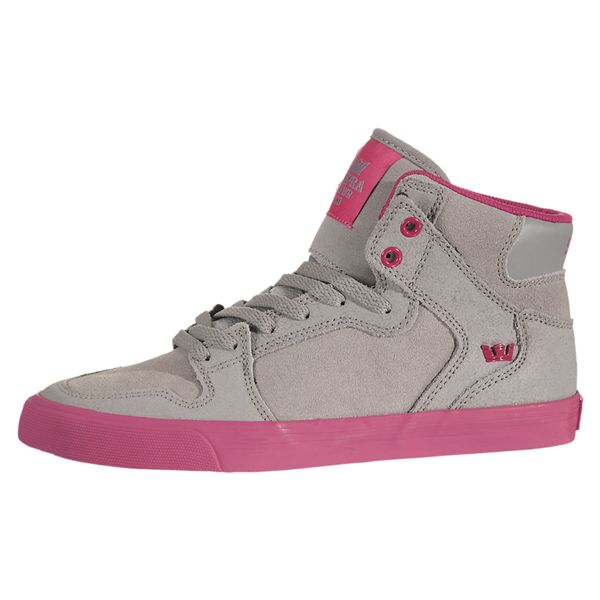 Supra Vaider High Top Shoes Womens - Grey Pink | UK 10X2A00